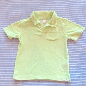 Baby Gap Kids soft neon yellow terry cloth boys cover up polo shirt